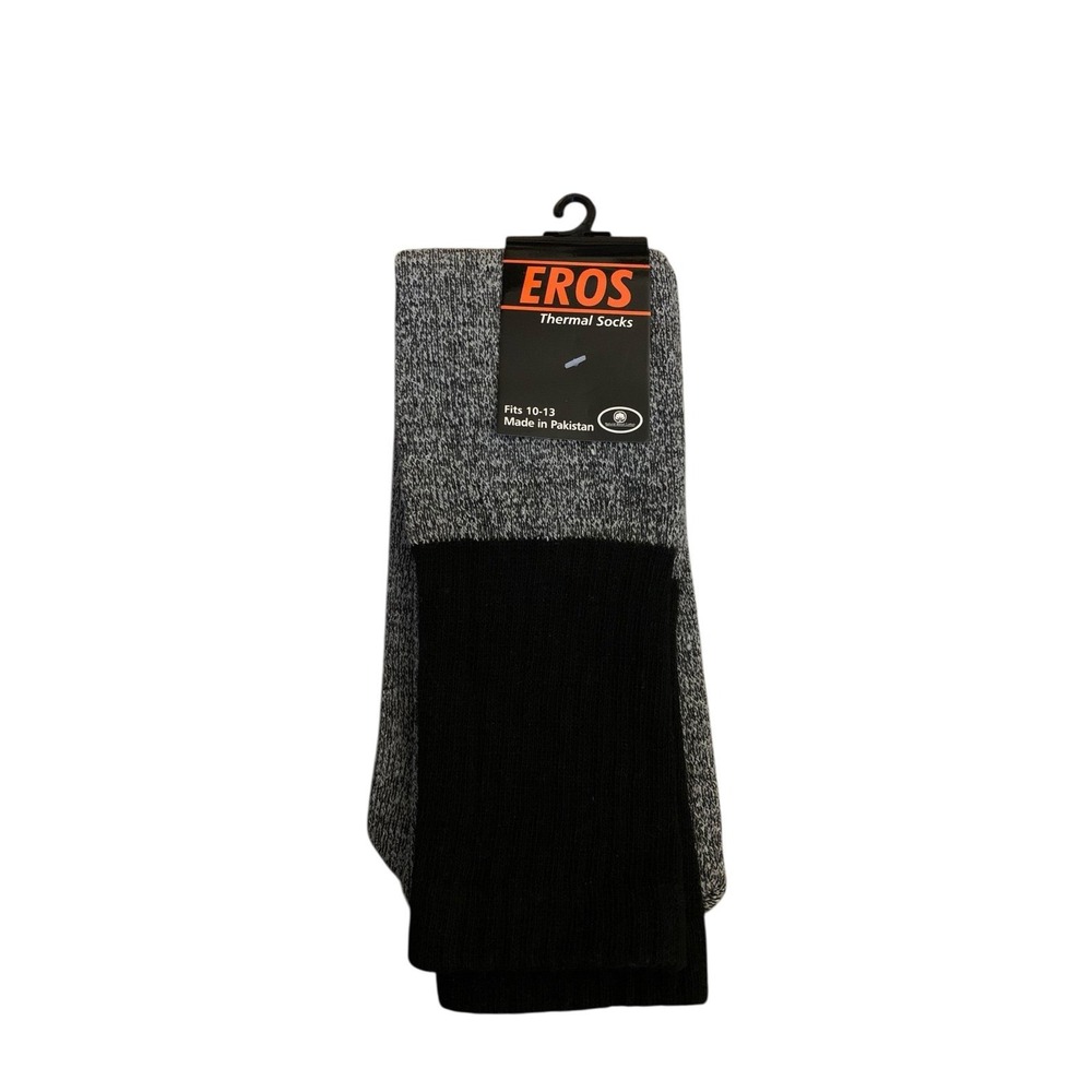Eros Men's Thermal Socks - Gray Marled Heavy Duty Boot Socks Size 10-13